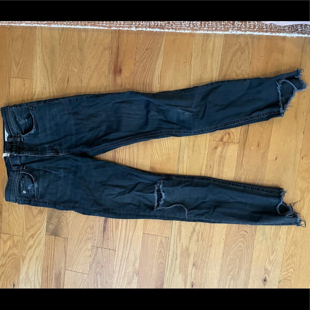Rag & Bone high rise skinny in faded black